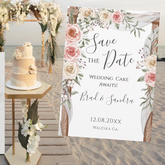 Boho Save the Date - Eleganter Bohemischer Blumenb