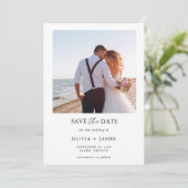 Boho Save the Date Foto Minimalistisch Save the Da Einladung (Stehend Vorderseite)