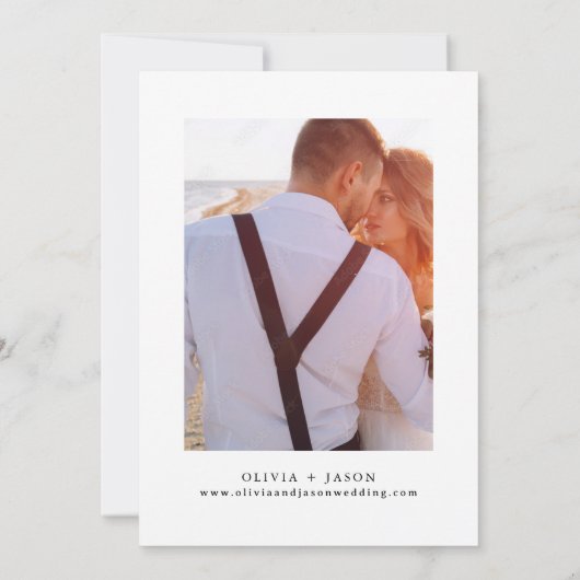 Boho Save the Date Foto Minimalistisch Save the Da Einladung (Rückseite)