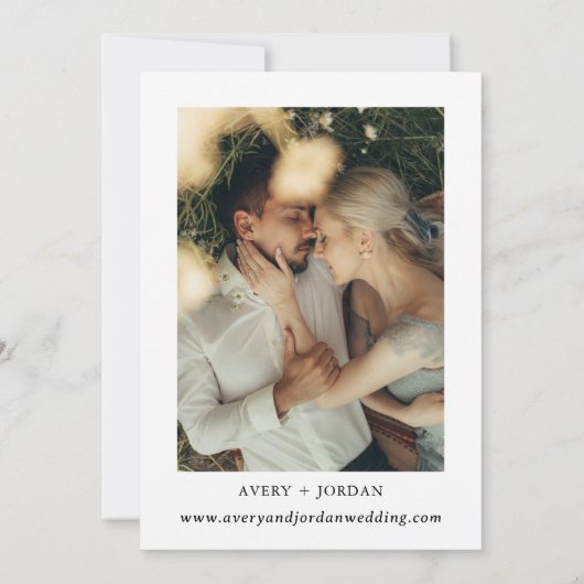 Boho Save the Date, Foto Save the Date Minimalisti Einladung (Rückseite)