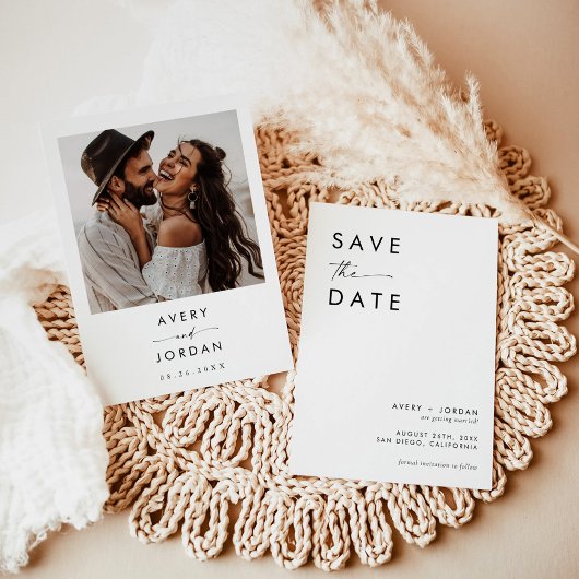 Boho Save the Date, Foto Save the Date Minimalisti Einladung