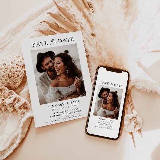 Boho Save the Date, Foto Save the Date Minimalisti Einladung