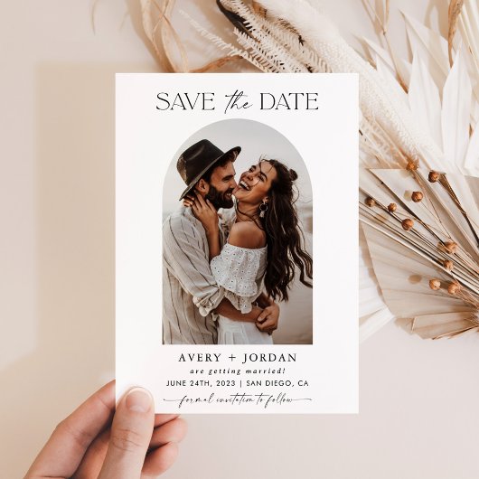 Boho Save the Date, Foto Save the Date Minimalisti Einladung