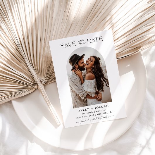 Boho Save the Date, Foto Save the Date Minimalisti Einladung