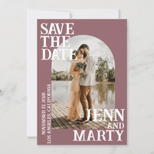Boho Save the Date, Foto Save the Date Minimalisti Einladung (Vorderseite)