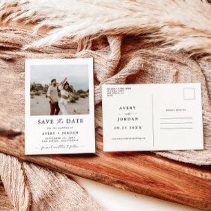 Boho Save the Date, Foto Save the Date Minimalisti Postkarte