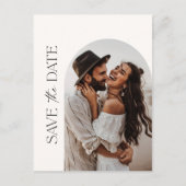 Boho Save the Date, Foto Save the Date Minimalisti Postkarte (Vorderseite)
