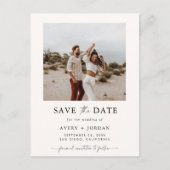 Boho Save the Date, Foto Save the Date Minimalisti Postkarte (Vorderseite)
