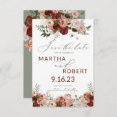 Boho Save the Date Karte mit Foto Terracota Sage (Vorne/Hinten)