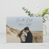 Boho Save the Date, Minimalistisches Foto Save the Einladung (Stehend Vorderseite)