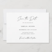 Boho Save the Date, Minimalistisches Foto Save the Einladung (Rückseite)