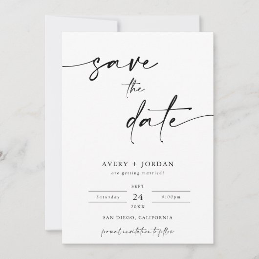 Boho Save the Date Modern Save the Date Minimalist Einladung (Vorderseite)