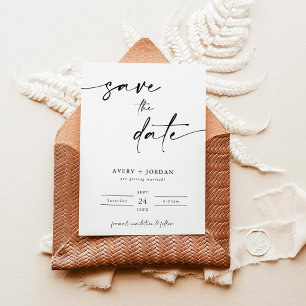 Boho Save the Date Modern Save the Date Minimalist Einladung
