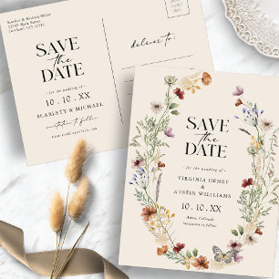 Boho Save-The-Date-Postkarte Postkarte