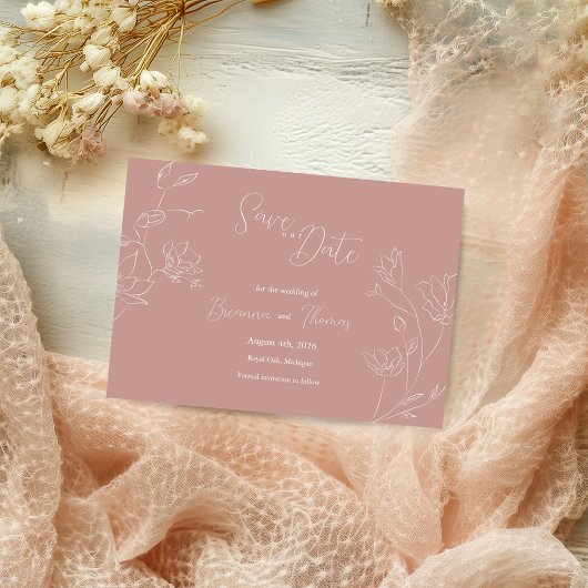 Boho Save the Date | Terracotta Floral Design