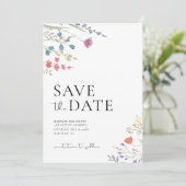 Boho Save the Date, Wildblume Save the Date Einladung (Stehend Vorderseite)