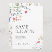 Boho Save the Date, Wildblume Save the Date Einladung (Vorne/Hinten)