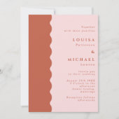 Boho Scalloped Edge Terracotta & Blush Wedding Einladung (Vorderseite)