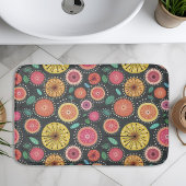 Boho Scandi Folk Blume Muster Badematte