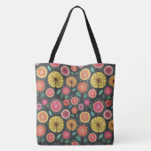 Boho Scandi Folk Blume Muster Tasche (Rückseite)
