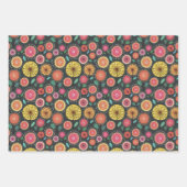 Boho Scandi Folk Blume Muster Wrapping Paper Geschenkpapier Set (Vorderseite 3)
