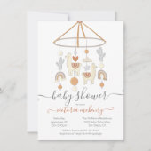 Boho Scandi Mobile Baby Shower Einladung (Vorderseite)