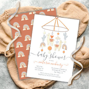 Boho Scandi Mobile Baby Shower Einladung