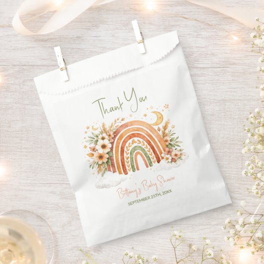 Boho Scandinavian Rainbow Baby Shower Thank You Geschenktütchen (Ausgeschnitten)
