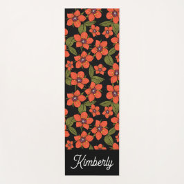 Boho Scarlet Pimpernel Custom Name Yoga Mat Yogamatte