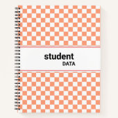 Boho-Schachbrett-Binder | Trendige Schulsachen Notizblock (Vorderseite)