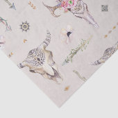 Boho Schädel, Blumen und Pfeil-Muster Seidenpapier (Ausschnitt)