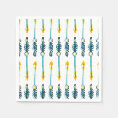 Boho schick gelb blaue Aquarellbogen Servietten (Vorderseite)