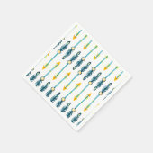 Boho schick gelb blaue Aquarellbogen Servietten (Ecke)