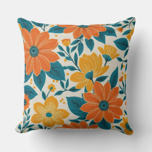Boho schicke Blume, moderne Volksstimmung Kissen