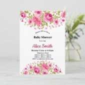 Boho schicke Blumen-Babydusche Einladung (Stehend Vorderseite)