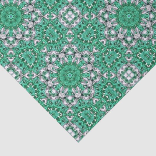 boho schicke böhmische Muster smaragdgrün Seidenpapier (Ausschnitt)