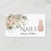 Boho schicke elegante zarte, zarte, rosa Blumennag Visitenkarte (Vorderseite)