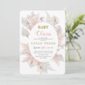 Boho schicke Milzbrand-Blütendusche Einladung (Stehend Vorderseite)