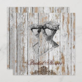 Boho schicke Scheune Holz rustikale Landhochzeit Einladung (Vorne/Hinten)