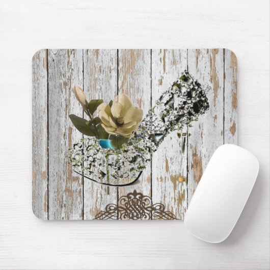 Boho schicke Scheune Holz rustikale Landhochzeit Mousepad (Mit Mouse)
