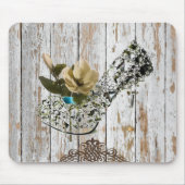 Boho schicke Scheune Holz rustikale Landhochzeit Mousepad (Vorne)