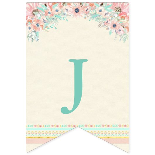 Boho schicke Stammes- Wimpelkette (Erste Fahne)