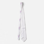 Boho schicker Lavendel weißer Blumendelphinium Krawatte (Rückseite)