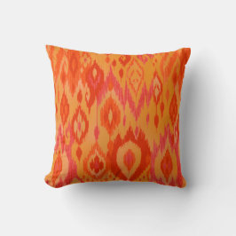 Boho schicker orange Safran rote Ikat Stammes- Kissen