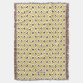 Boho schickes gelbes ikat Stammes- Mustermonogramm Decke (Vorderseite Vertikal)