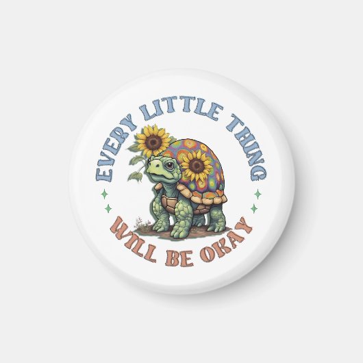 Boho-Schildkröte Alles ist positiv Hippie Magnet (Vorne)