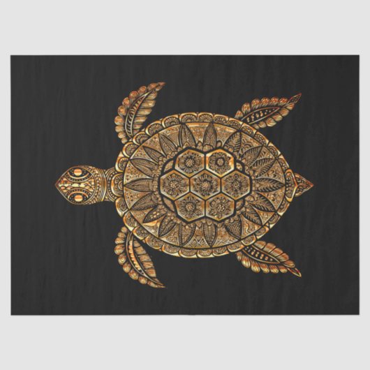 Boho-Schildkröten-Seidenpapier Seidenpapier (Vorderseite)