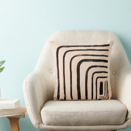 Boho Schlammtuch neatral schwarz und creme feminin Kissen