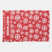 Boho-Schmalboot-Kanalboot-Barkassen-Name Rot Geschirrtuch (Horizontal)