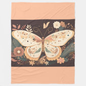 Boho-Schmetterling Blumen  Fleecedecke (Vorderseite)